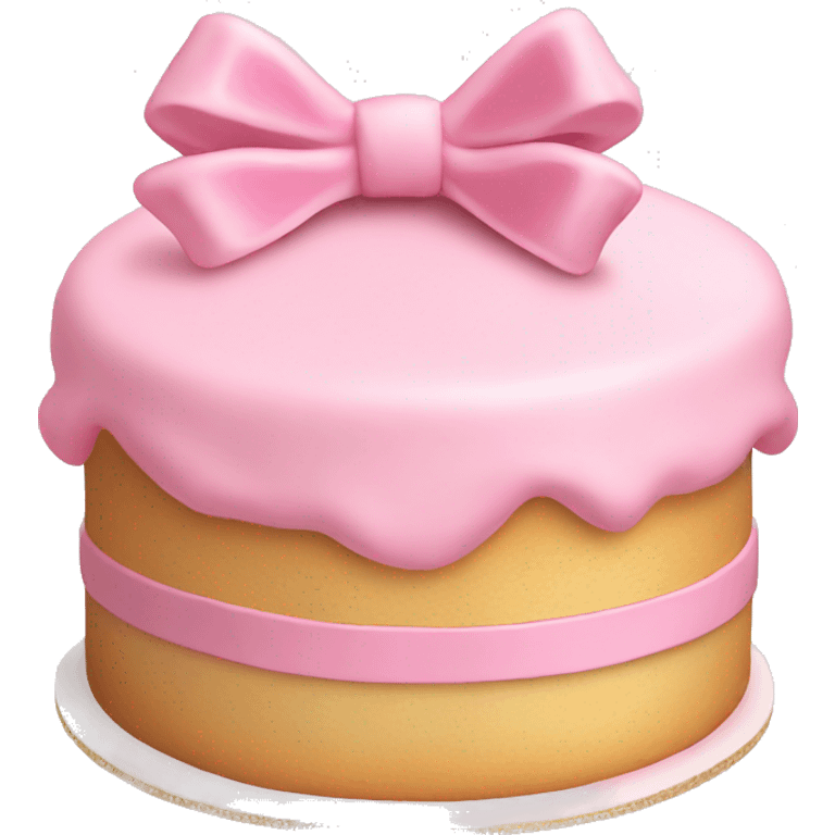 light pink cake with mini bows  emoji