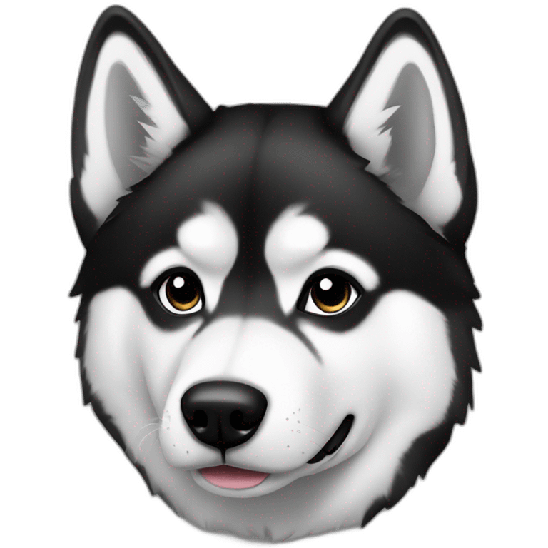 Husky Noir et blanc emoji