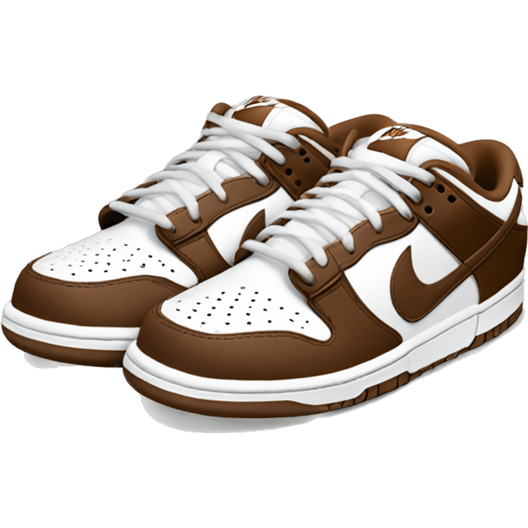 one pair of brown nike dunk low  emoji