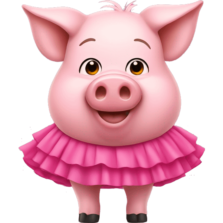 Pig wearing a pink skirt emoji