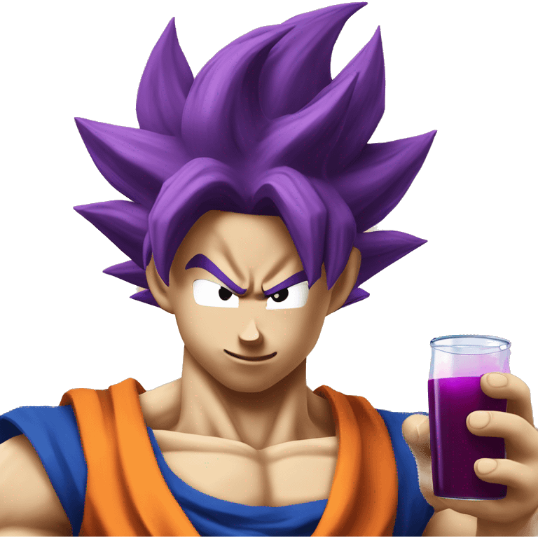 Super saiyan Goku drinking grape juice emoji