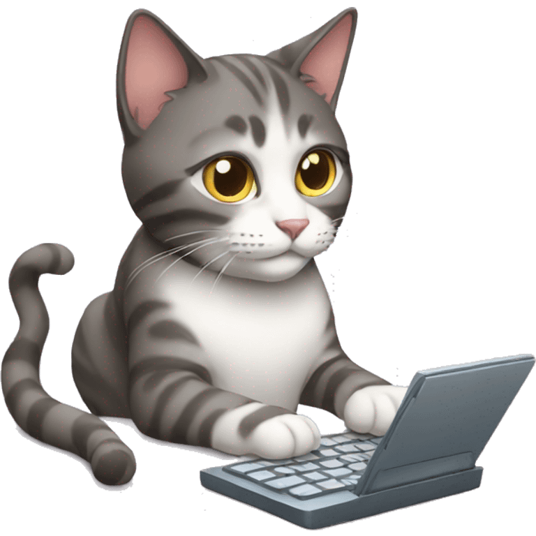 Cat typing on phone emoji