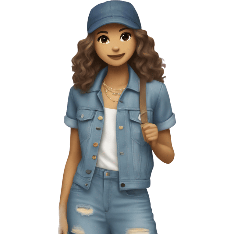 Zendaya usando ropa lila y un pomchi emoji