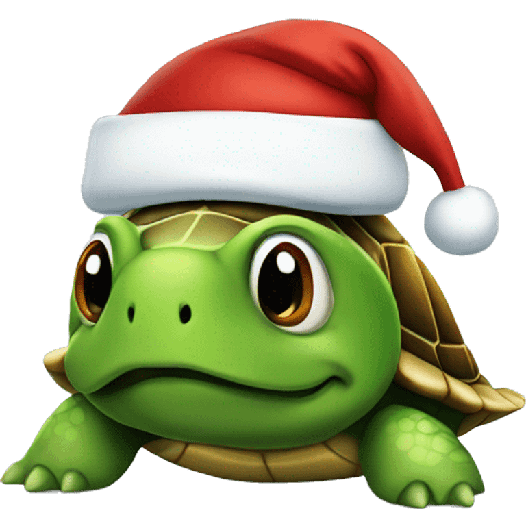 Turtle with santa hat emoji