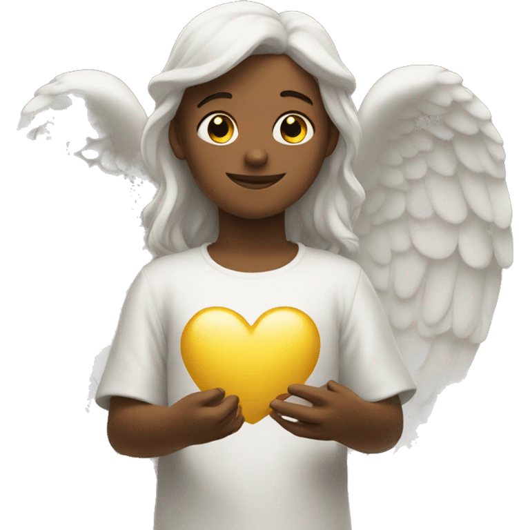 Angel holding a link heart  emoji