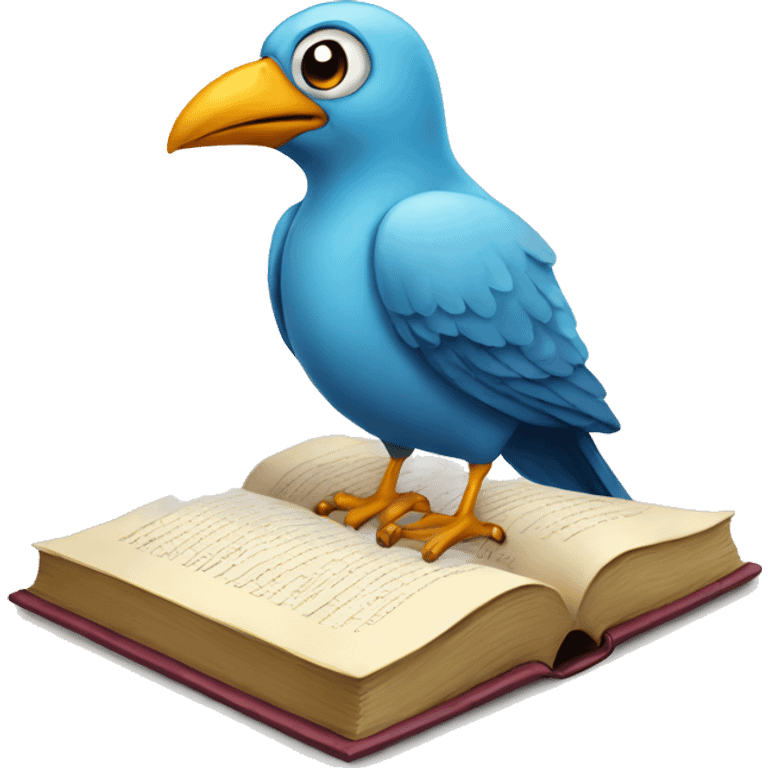 bird with book emoji