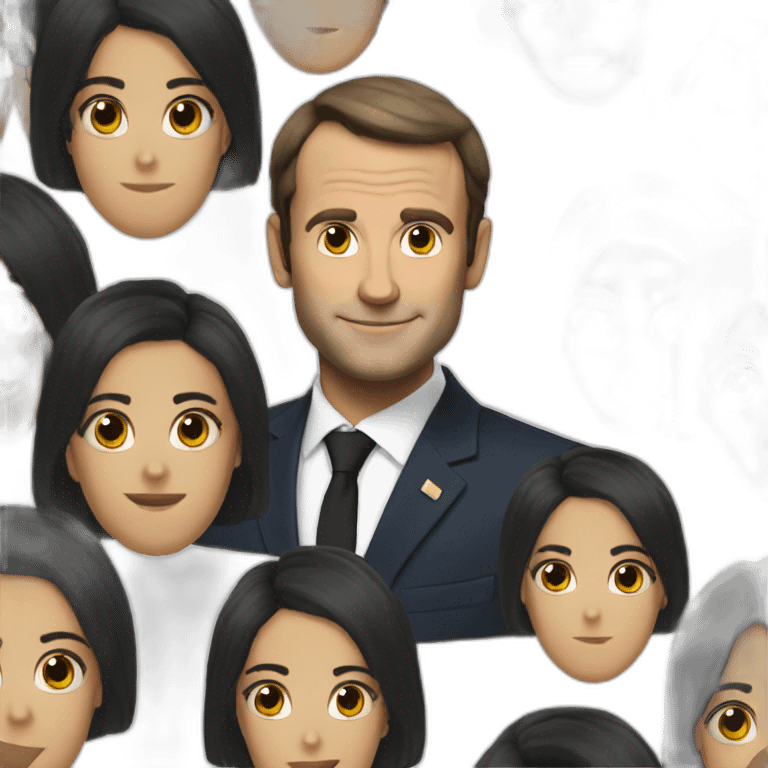 Macron-black-hair emoji