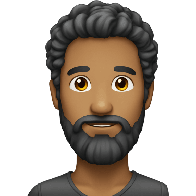 male portrait with beard aggiungi capelli emoji