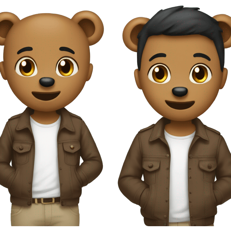 Two teddybeara who love each other emoji