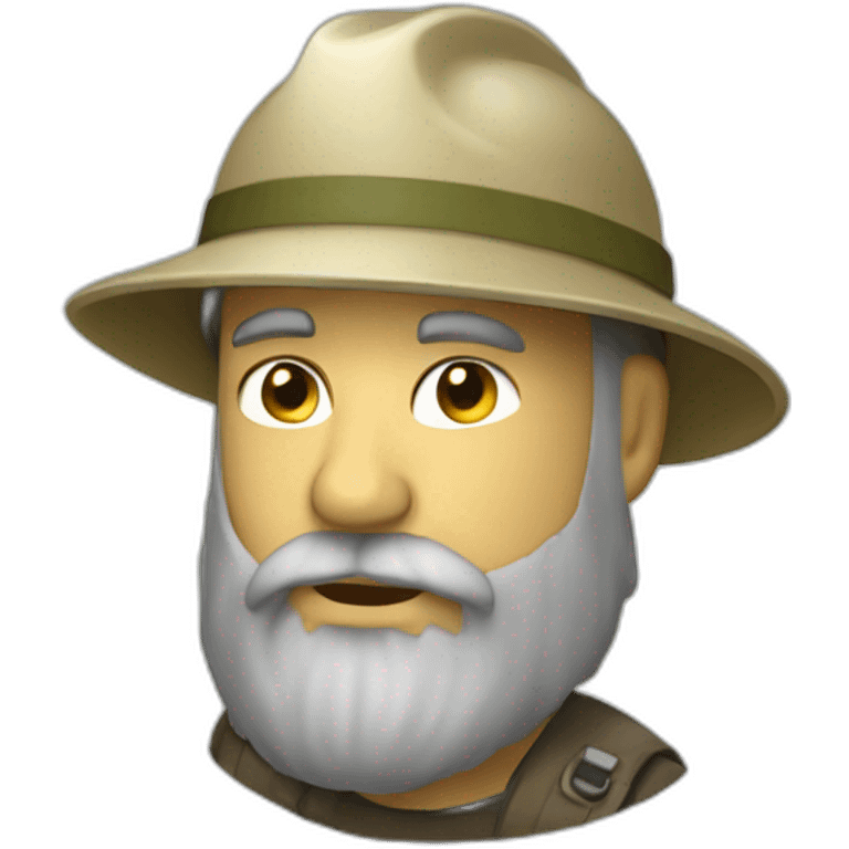 Bearded man with pith helmet emoji