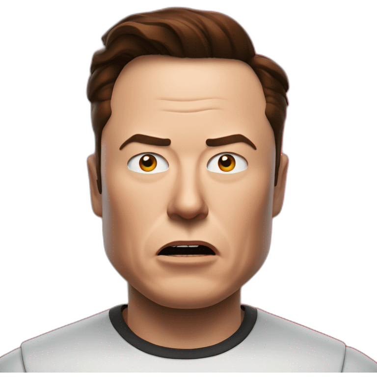 elon musk angry red color emoji