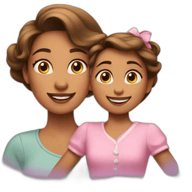 Mother and daughter in disney emoji