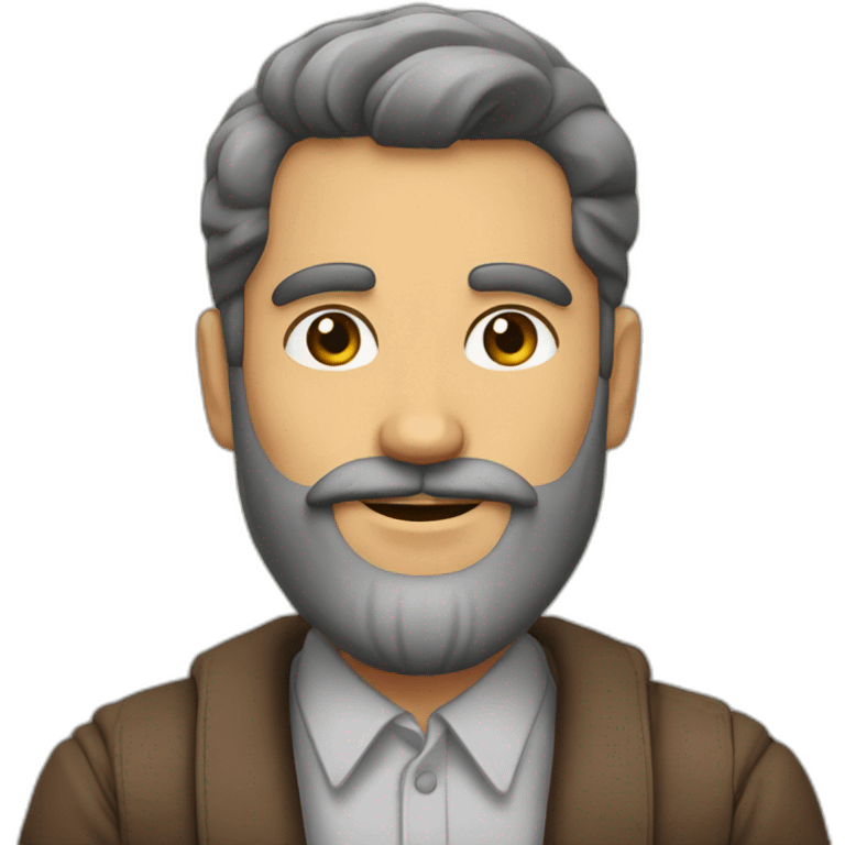 homem de barba muito, mas muito grande  emoji