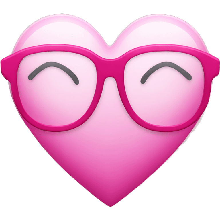 pink heart with glasses on it emoji