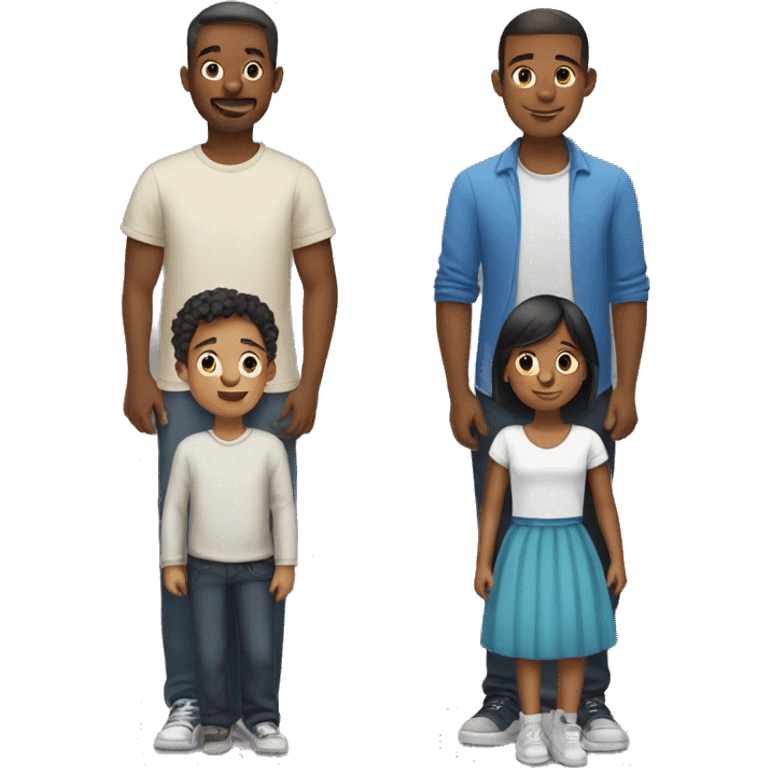 two dads, a boy and a girl emoji