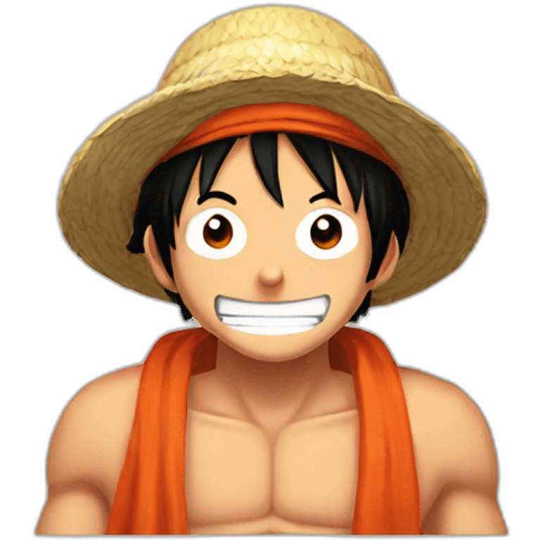 Luffy avec un bandeau orange emoji