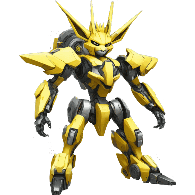 Futuristic mechanical Jolteon-mecha full body emoji