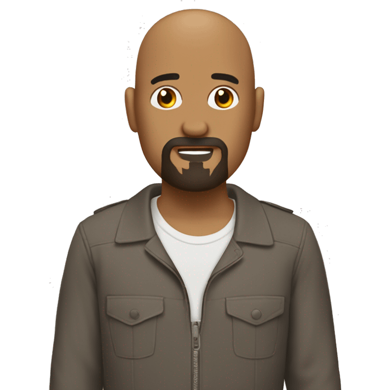 bald guy with brown goatee as a transformer emoji