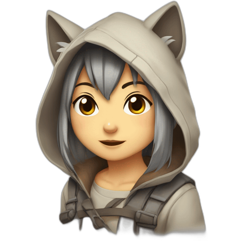 Cara de mapache estilo anime emoji