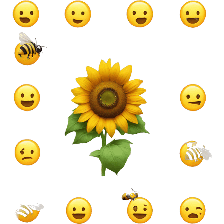 sunflower with a bee emoji