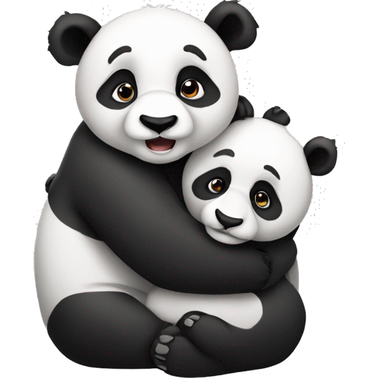 Pandas cuddling  emoji