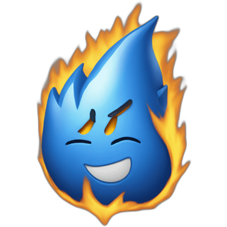 Cœur bleu en feu emoji