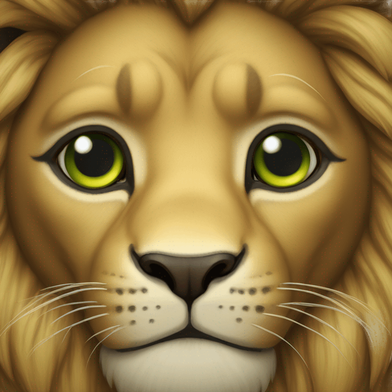 Lion yeux verts  emoji