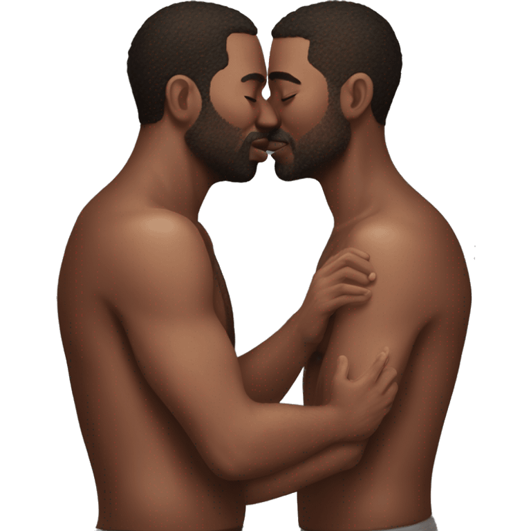 2 men kissing with no shirts  emoji