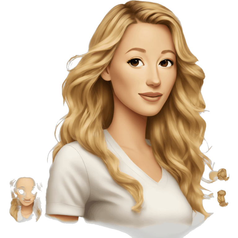 blake lively cartoon wearing tee emoji