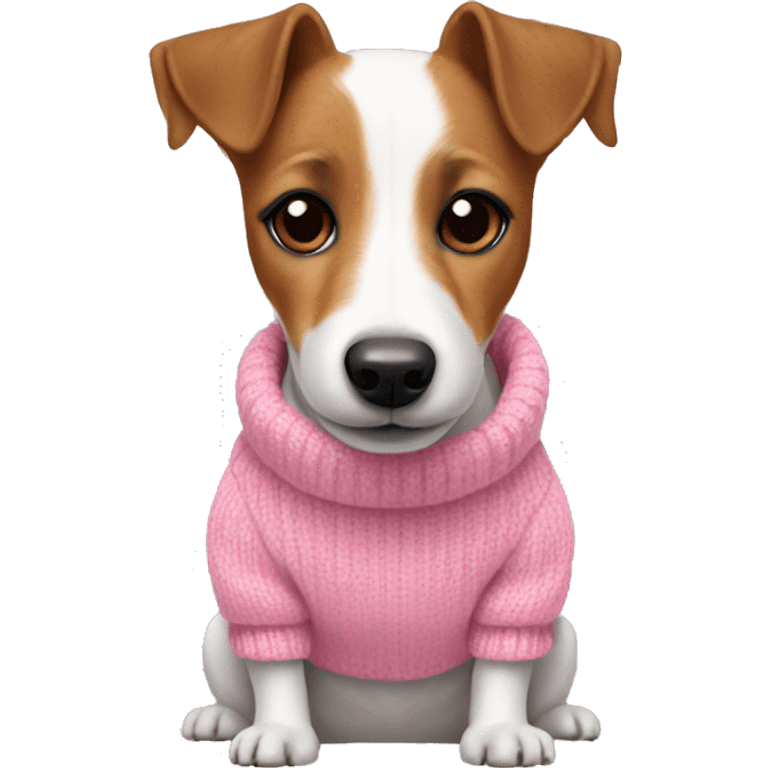 Jack Russell terrier in a pink sweater emoji