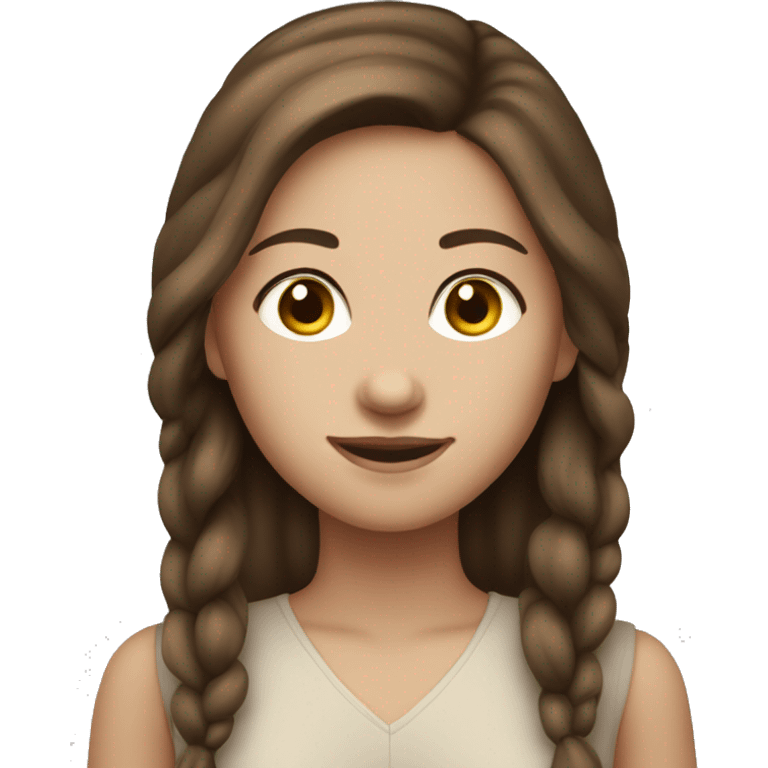 Modest fair skinned girl with brown hair emoji