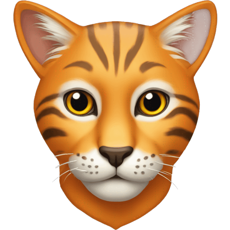 Felino color naranja tierno emoji