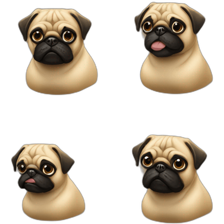 pug and golden with boxing gloves emoji