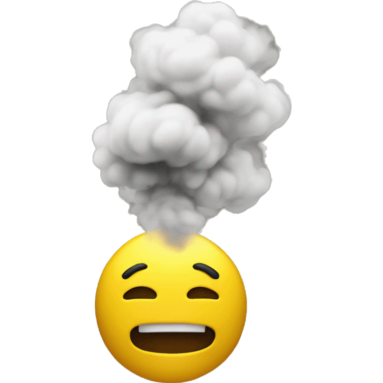 Yellow person with smoke coming out of his mouth  emoji