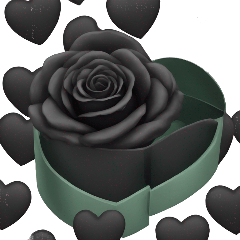 black rose in a heart box emoji