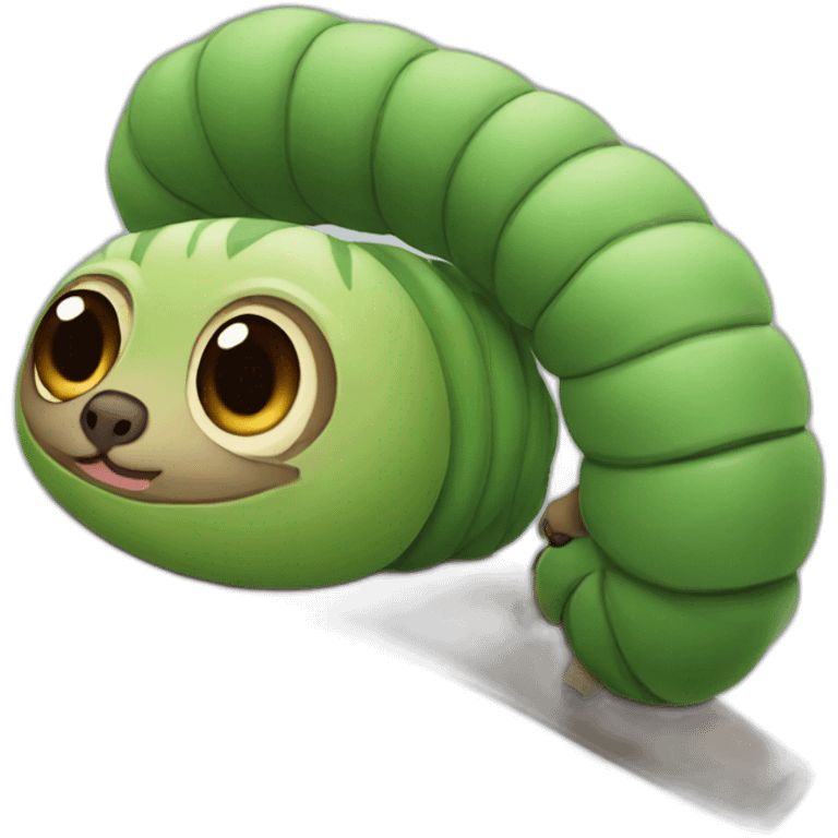 Caterpillar with a sloth head emoji