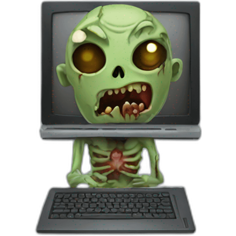 zombie with computer emoji