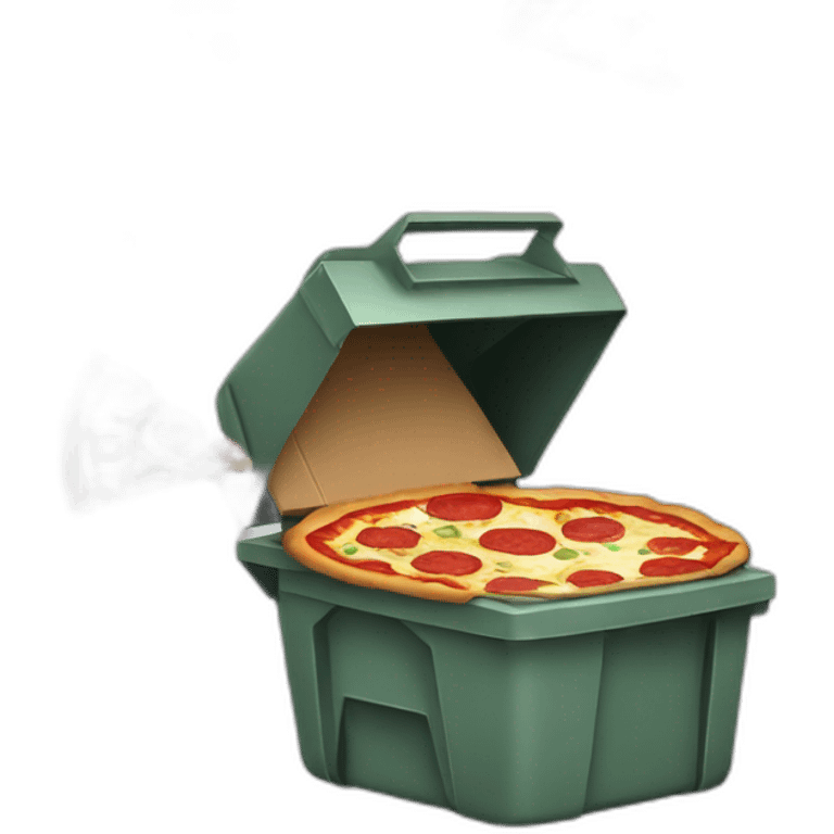 Trashbin eating pizza emoji