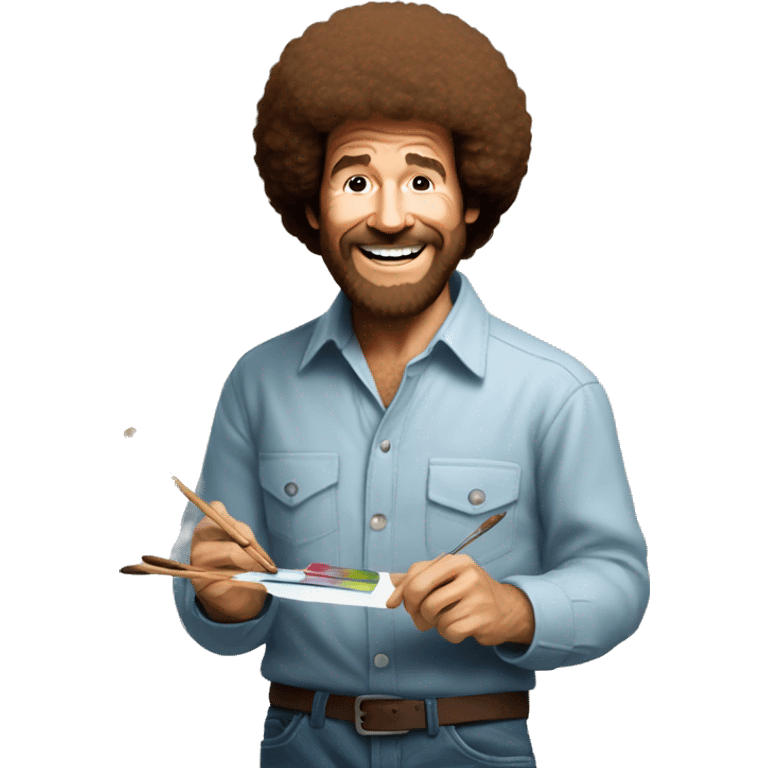 bob ross with painting emoji