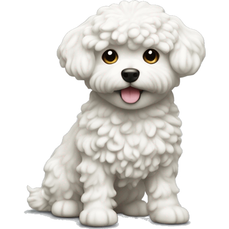 Mini toy dog White curly emoji