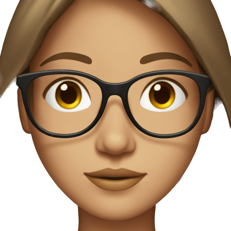 A beauty girl with glasses and brown hair emoji