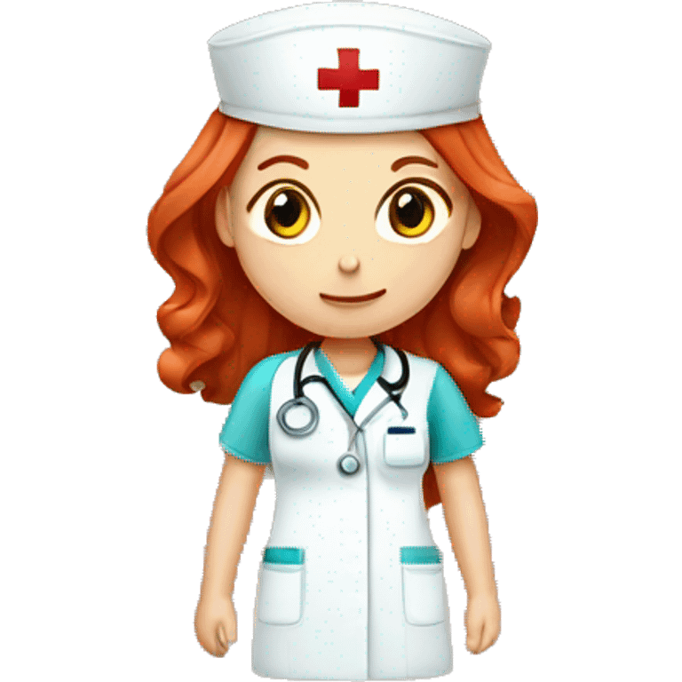 A red-haired nurse with an injection emoji