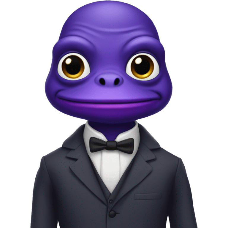 Purple skin PEPE with suit with new face emoji