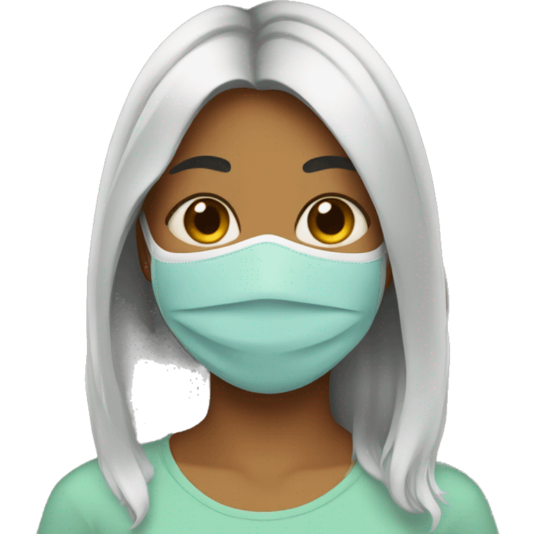 Girl with mask on her face emoji