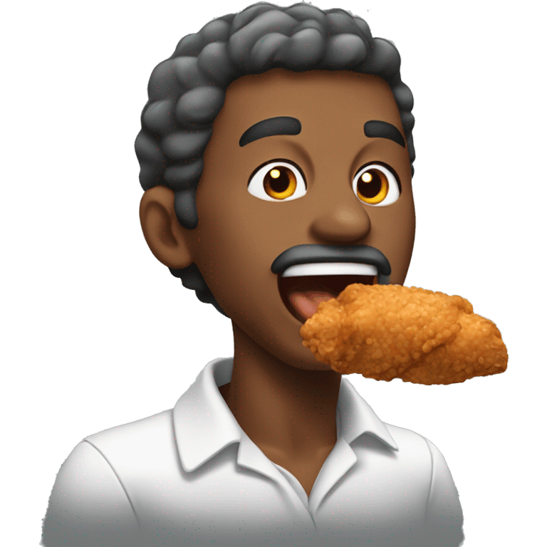  man eating fried chicken emoji