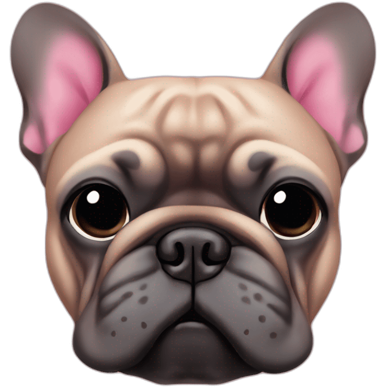 Black French bouledogue with pink sweat-shirt  emoji