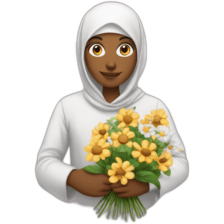 muslim with flowers emoji