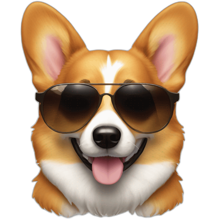 Corgi dog with sunglasses emoji