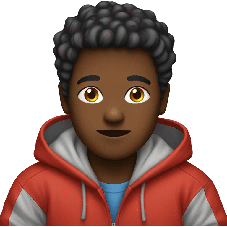 boy in red hoodie indoors emoji