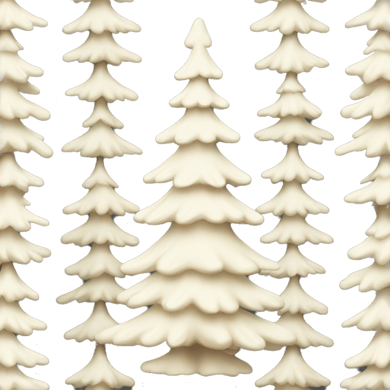 Realistic isolated cream color fir christmas tree   emoji